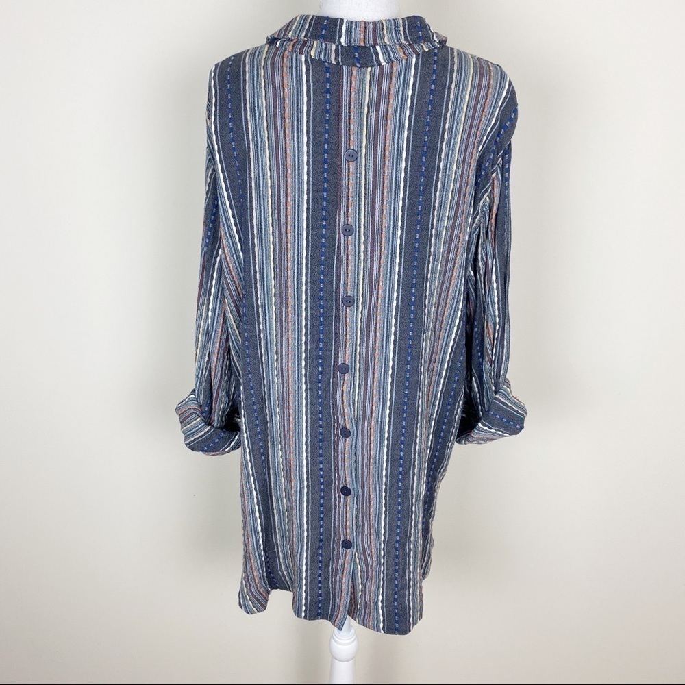 Nwt Soft Surroundings Multicolor Button Down Top … - image 4
